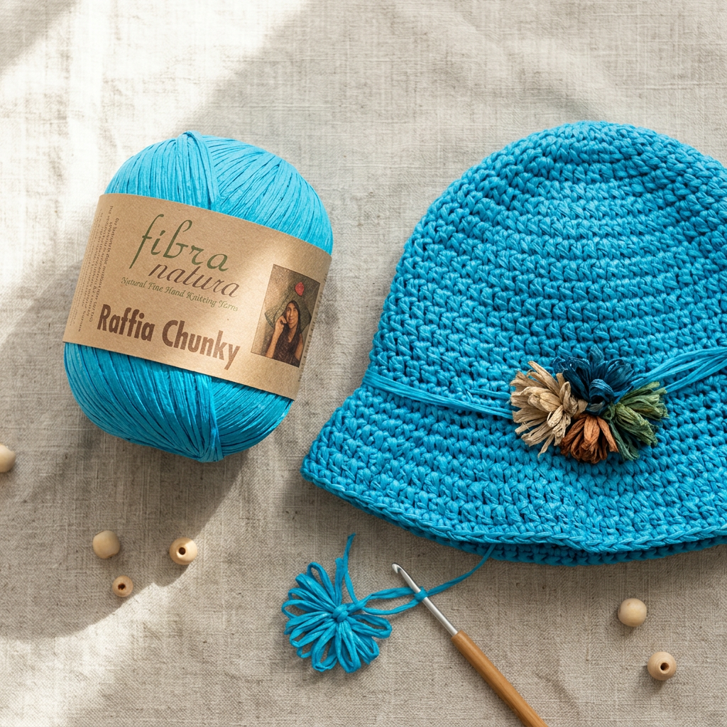 Raffia Chunky 114-36 azurová