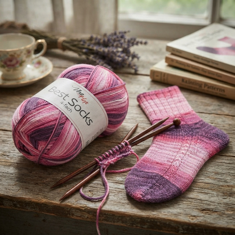 příze Best Socks 7406 variace růžové