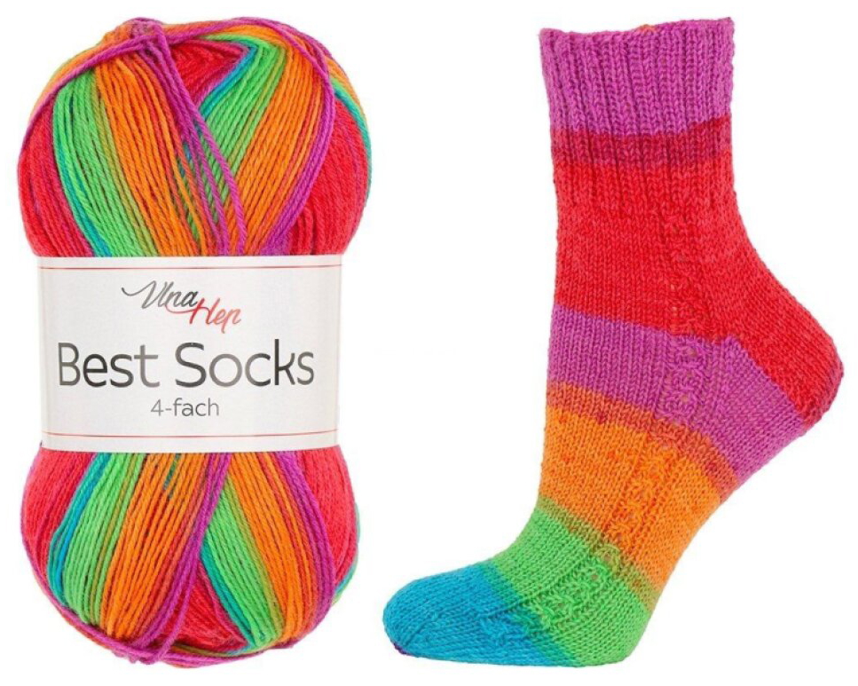 příze Best Socks 7723 magenta, červená, zelená