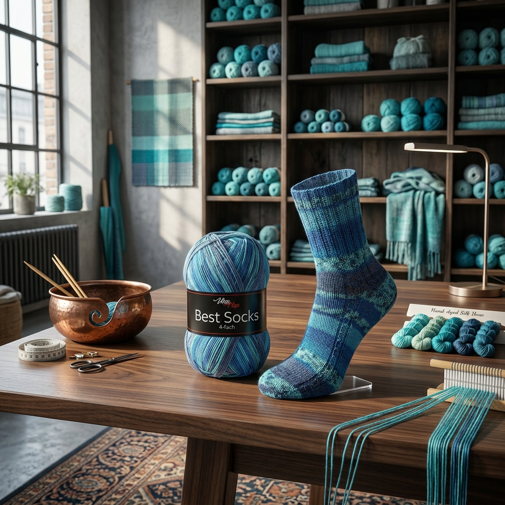 příze Best Socks 7312 tyrkysová a odstíny modré
