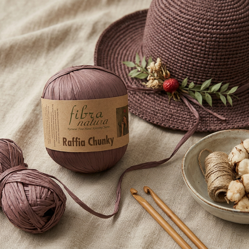 Raffia Chunky 114-07 tmavá starorůžová