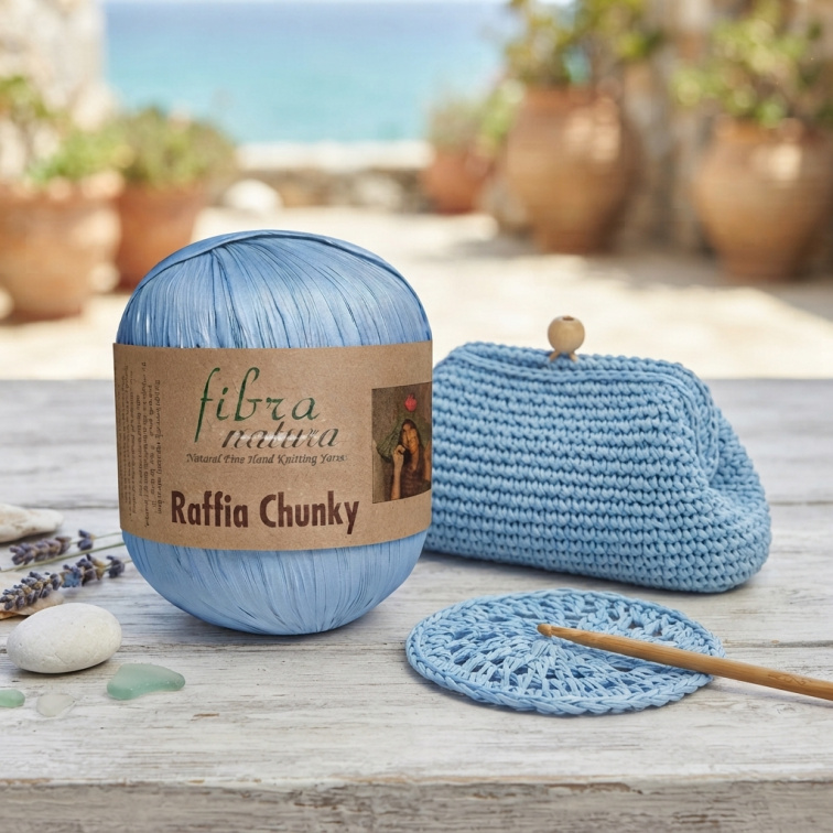 Raffia Chunky 114-11 modrá