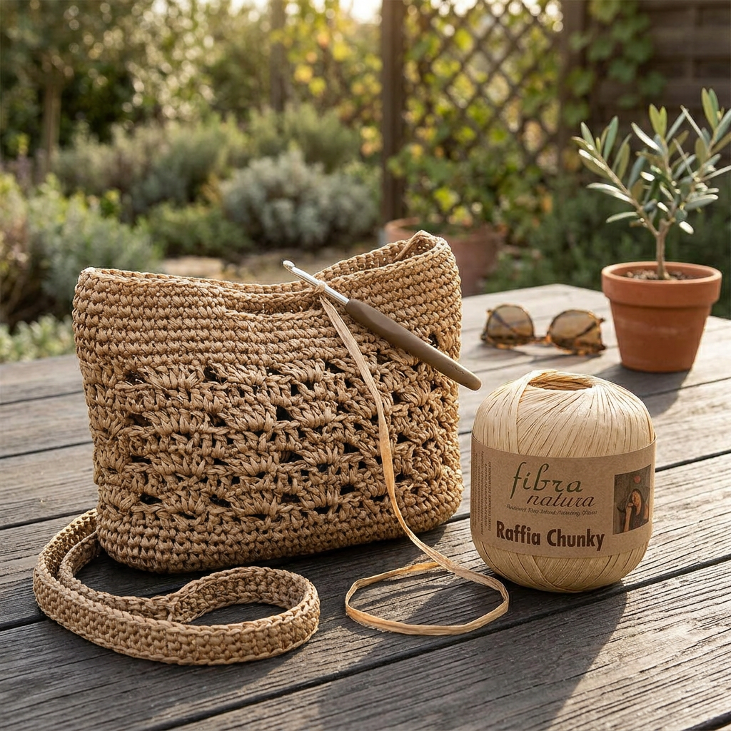 Raffia Chunky 114-17 tmavě béžová
