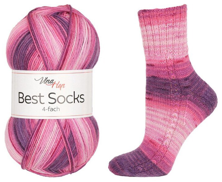 příze Best Socks 7406 variace růžové
