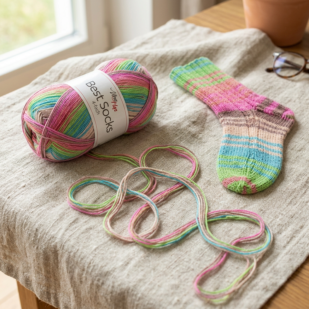 příze Best Socks 7402 tyrkysová, zelená, růžová