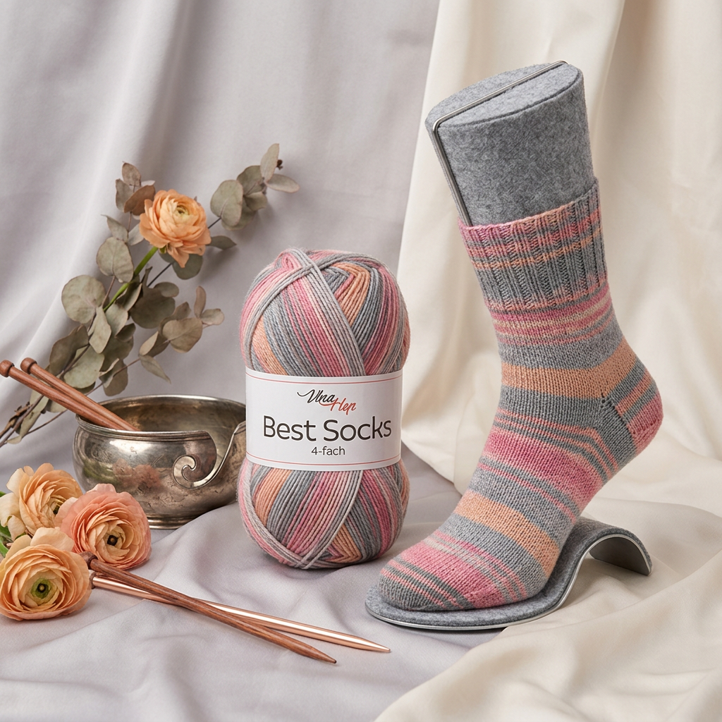 příze Best Socks 7411 šedá, růžová, meruňková