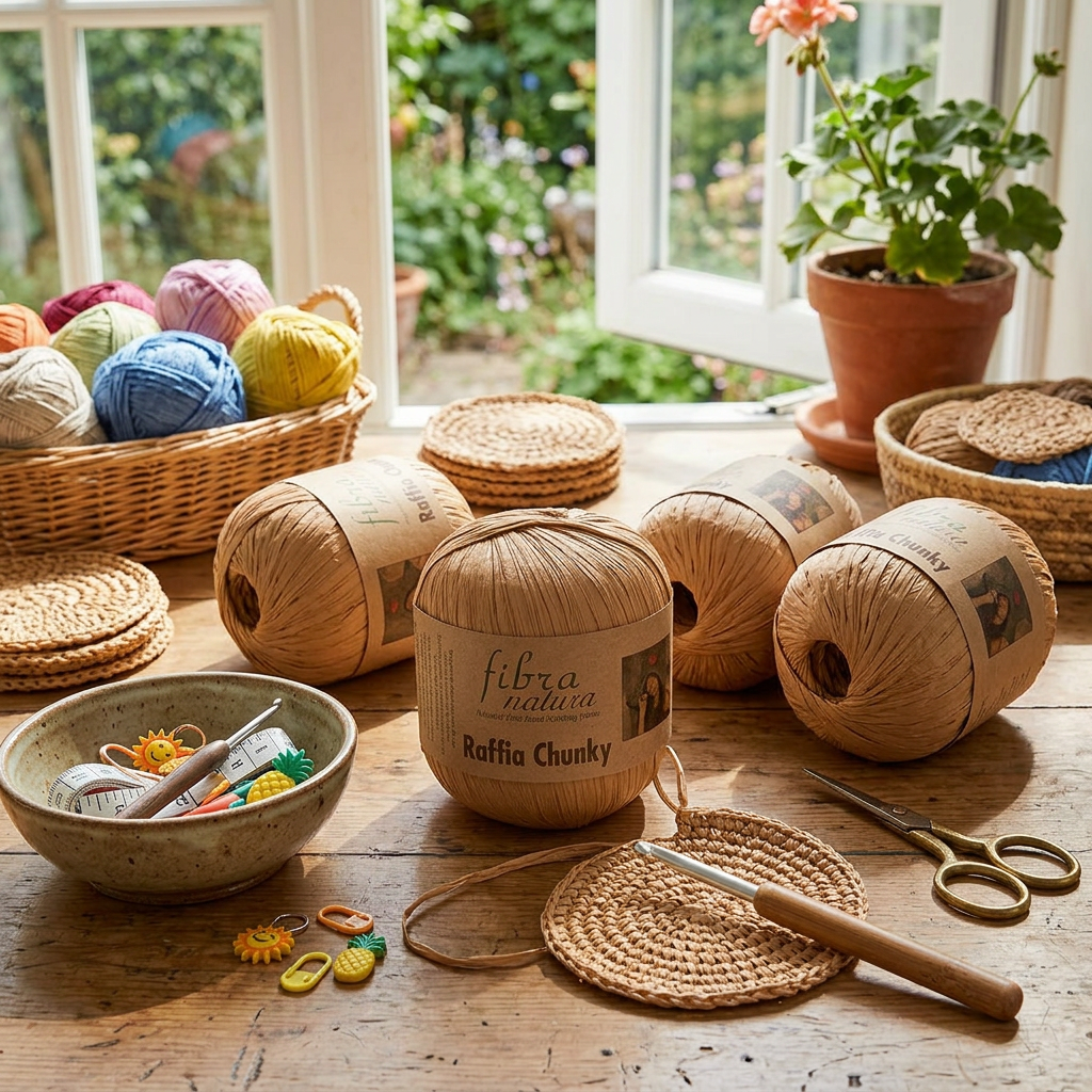 Raffia Chunky 114-18 hnědá