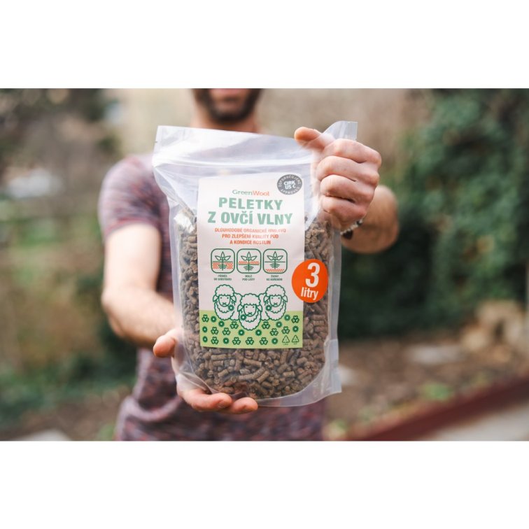 Hnojivo z ovčí vlny - pelety 3 litry