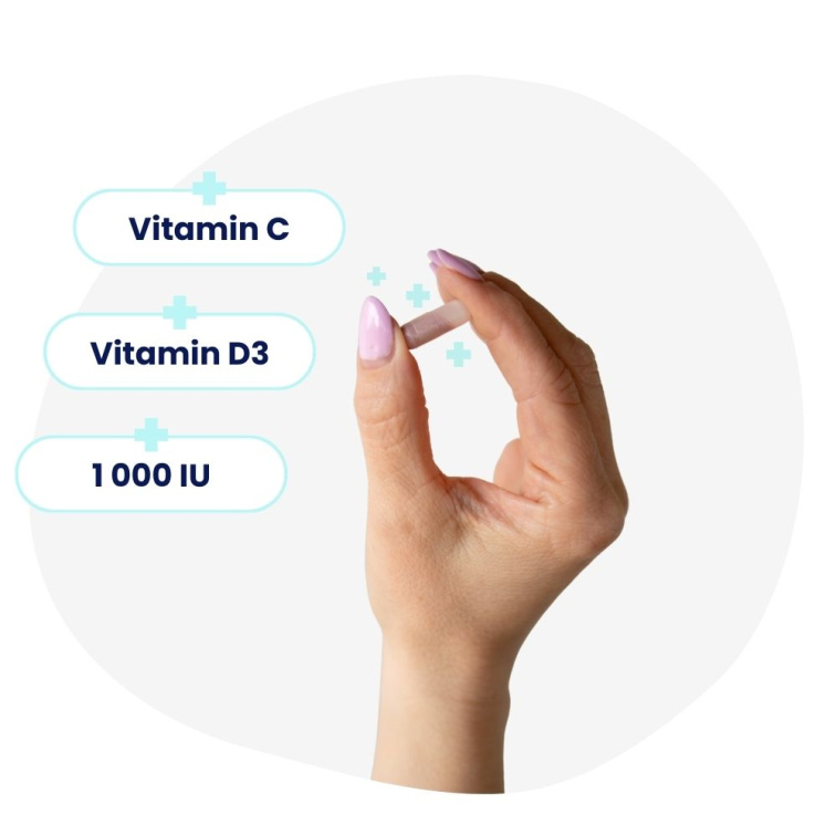 Vitamín D3 1.000 IU obohacený přírodním vitamínem C 120 tobolek