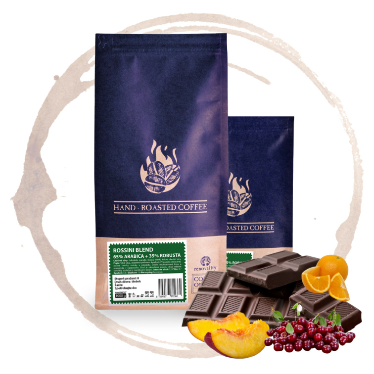 ROSSINI BLEND, 65% ARABICA + 35% ROBUSTA - zrnková káva