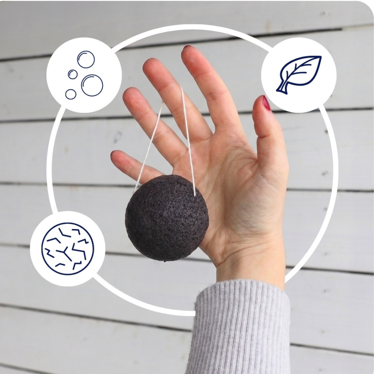 Konjaková huba bambusové uhlie