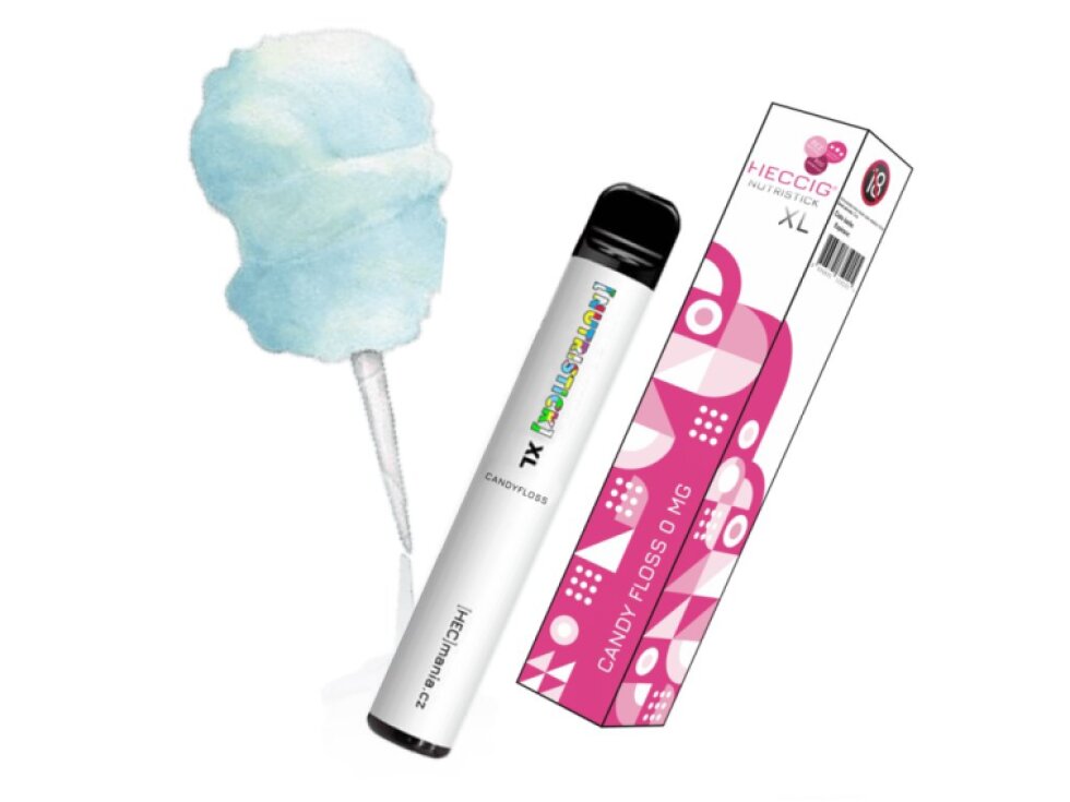 [NUTRISTICK] XL - Jednorázová elektronická cigareta - 0mg Cukrová vata