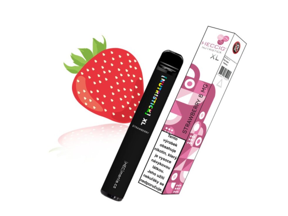 [NUTRISTICK] XL - Jednorázová elektronická cigareta - 6mg Jahoda