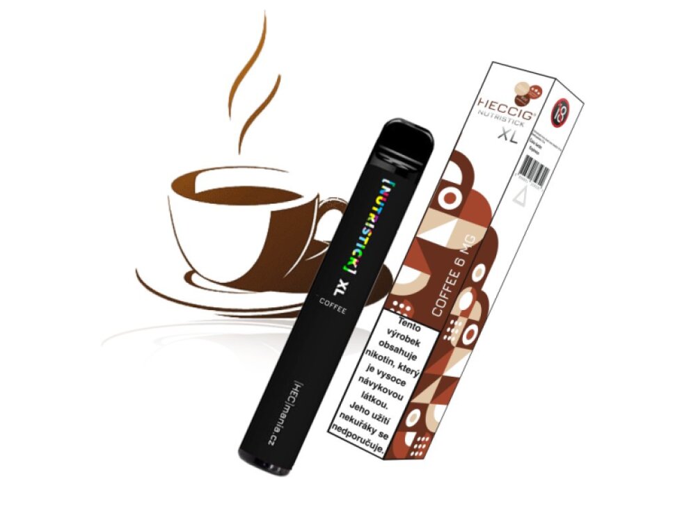 [NUTRISTICK] XL - Jednorázová elektronická cigareta - 6mg Káva