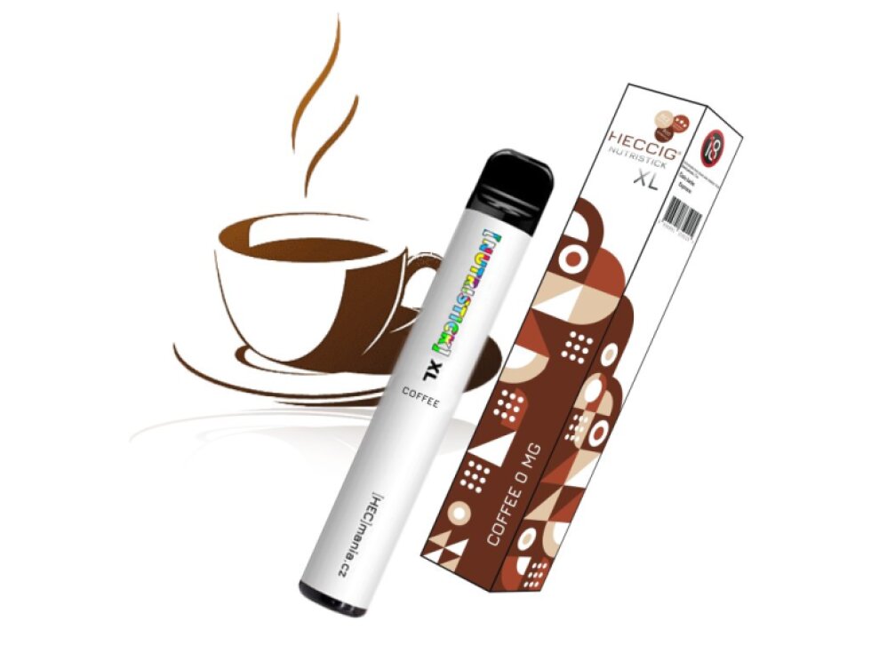 [NUTRISTICK] XL - Jednorázová elektronická cigareta - 0mg Káva