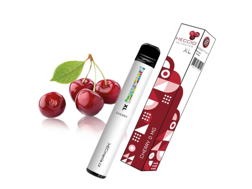 [NUTRISTICK] XL - Jednorázová elektronická cigareta - 0mg Třešně