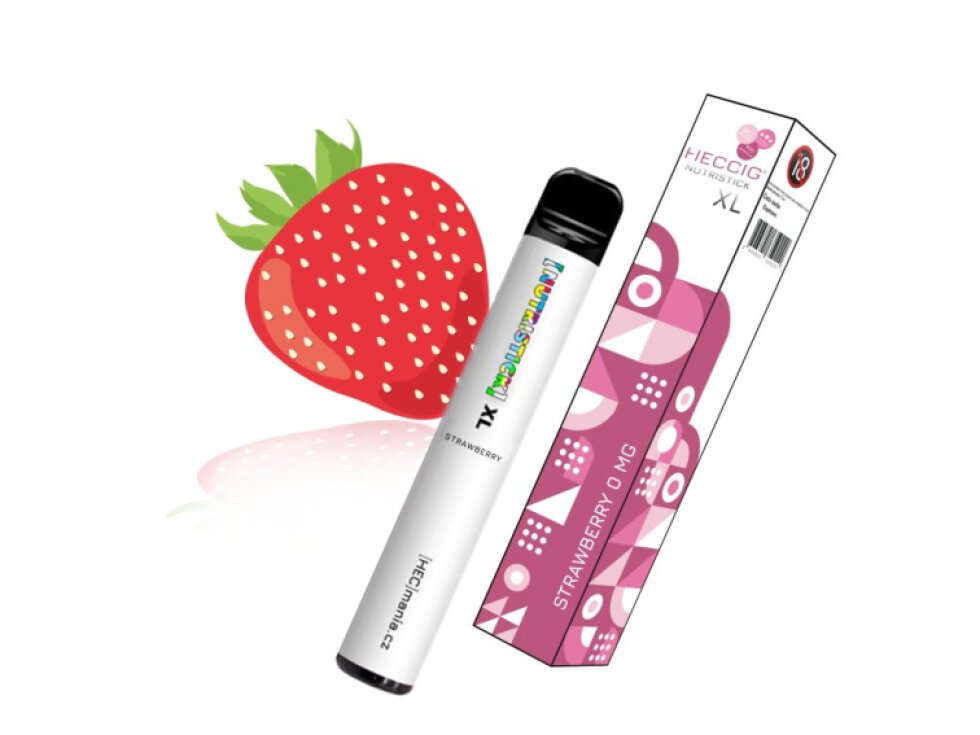 [NUTRISTICK] XL - Jednorázová elektronická cigareta - 0mg Jahoda