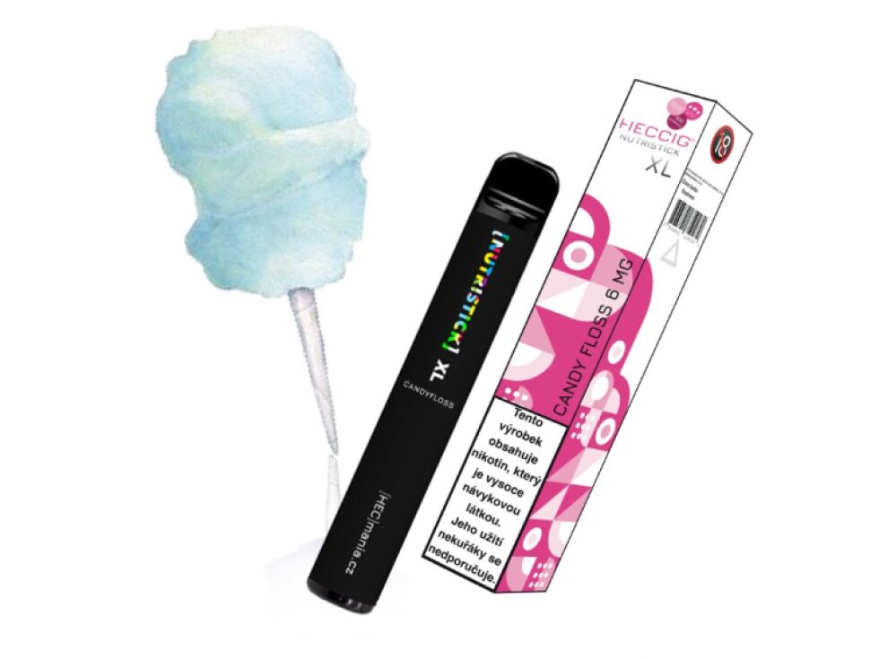 [NUTRISTICK] XL - Jednorázová elektronická cigareta - 6mg Cukrová vata