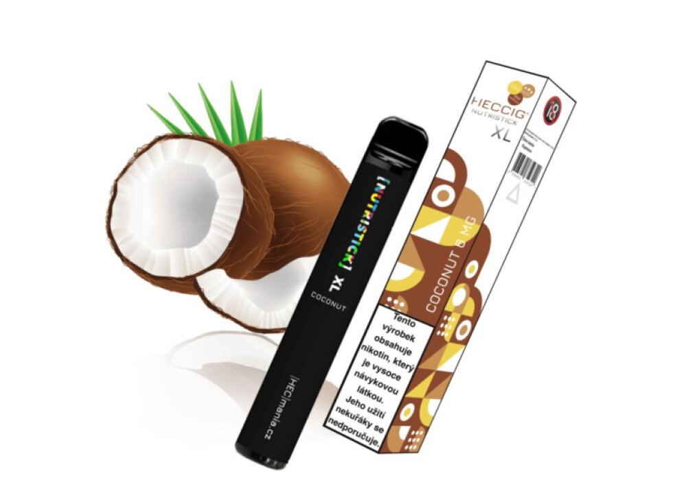[NUTRISTICK] XL - Jednorázová elektronická cigareta - 6mg Kokos