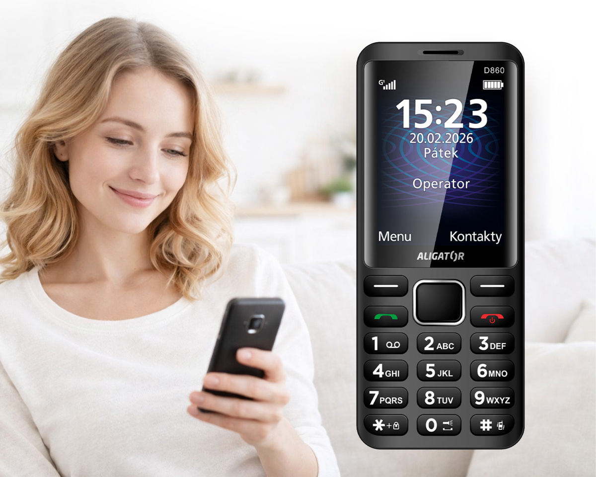 ALIGATOR D860 Dual SIM, černý