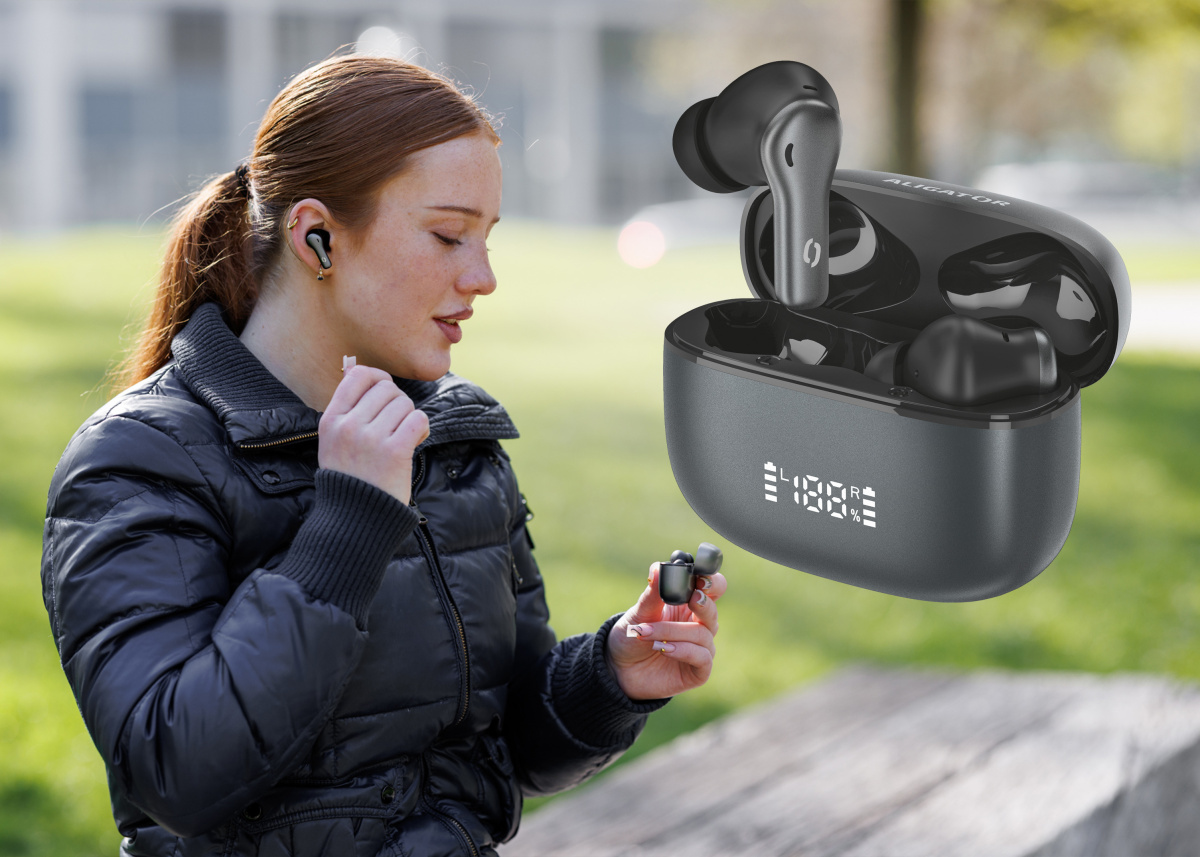 Bluetooth sluchátka Aligator SUPER ANC+, černá