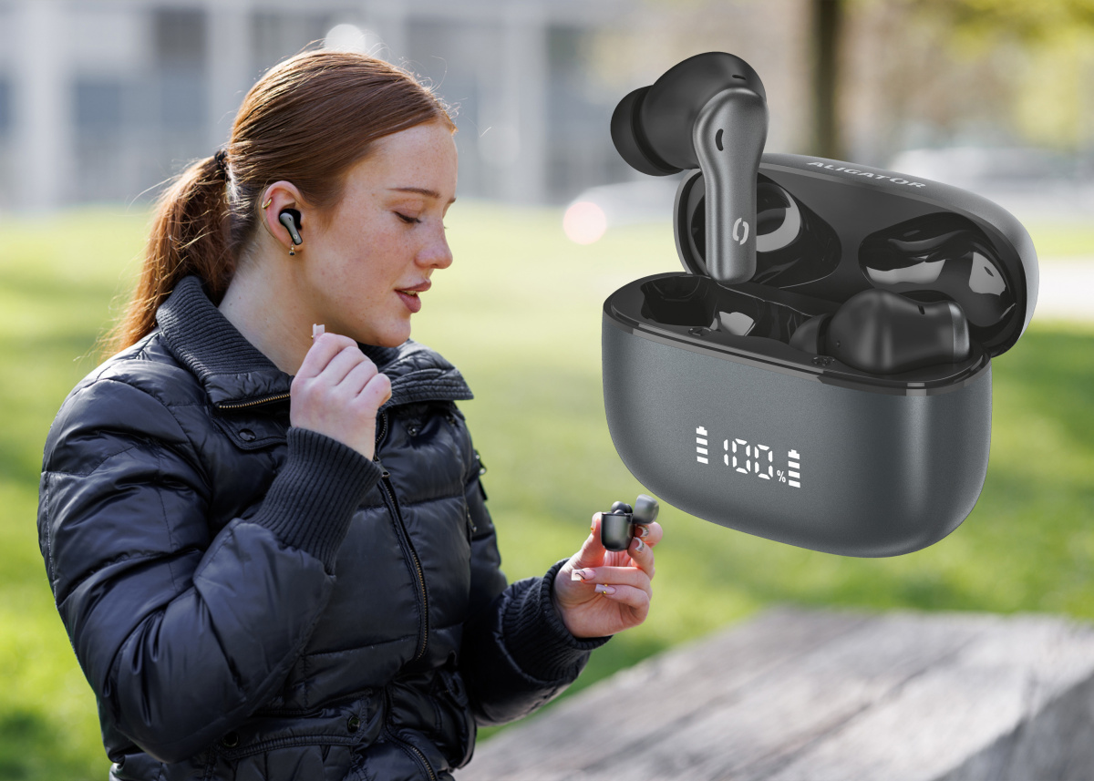 Bluetooth sluchátka Aligator SUPER ANC+, černá