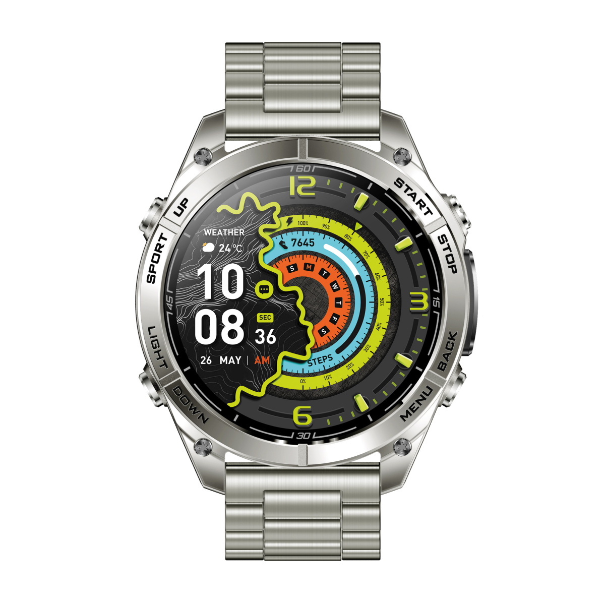 ALIGATOR Watch Maps GPS, stříbrné