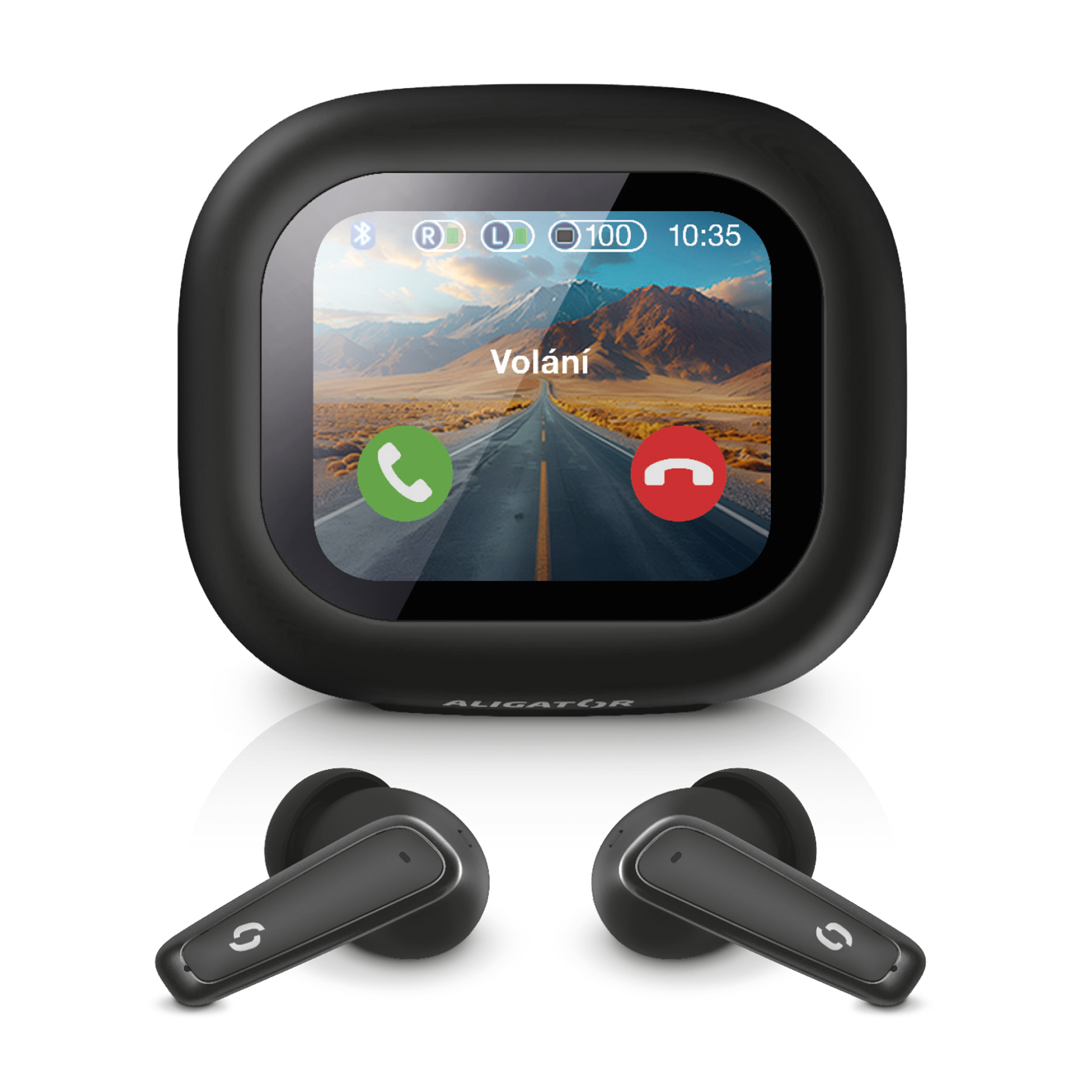 Překladač a TWS sluchátka 2v1 Aligator Pods Translate, černá