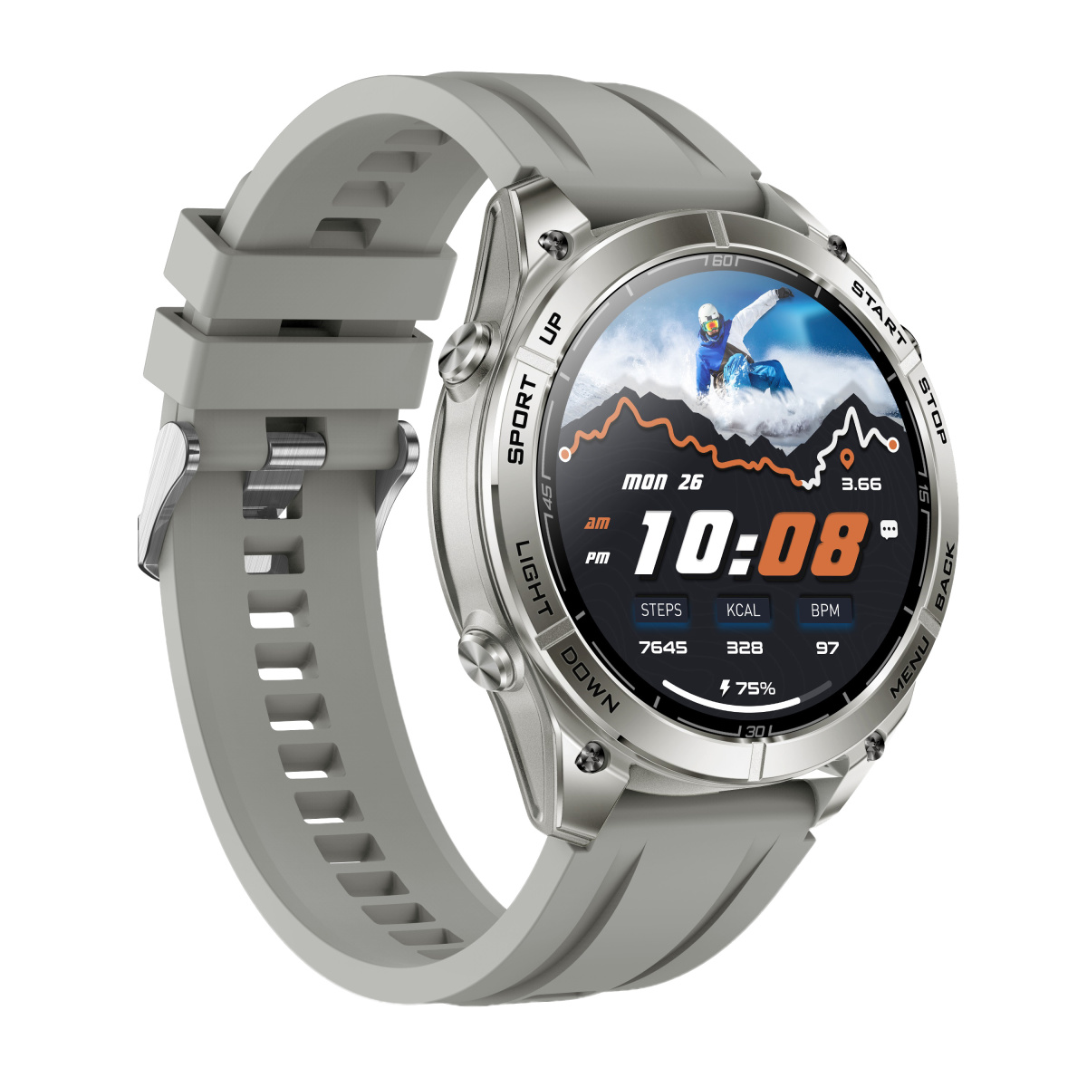ALIGATOR Watch Maps GPS, stříbrné