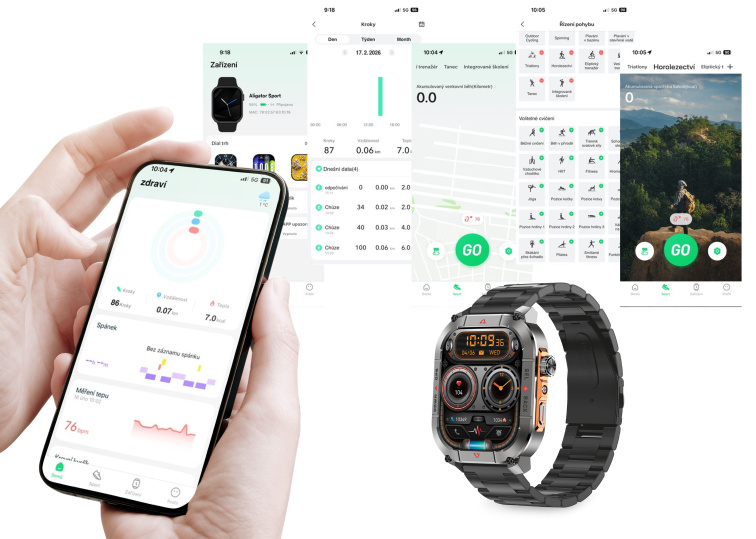 ALIGATOR Watch Sport GPS, černé