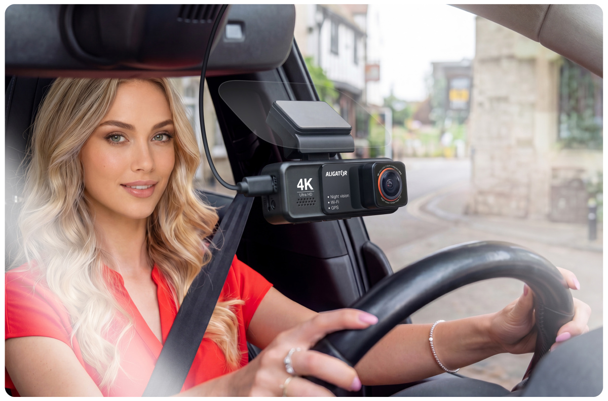 Autokamera ALIGATOR A8 přední, zadní, GPS 4K