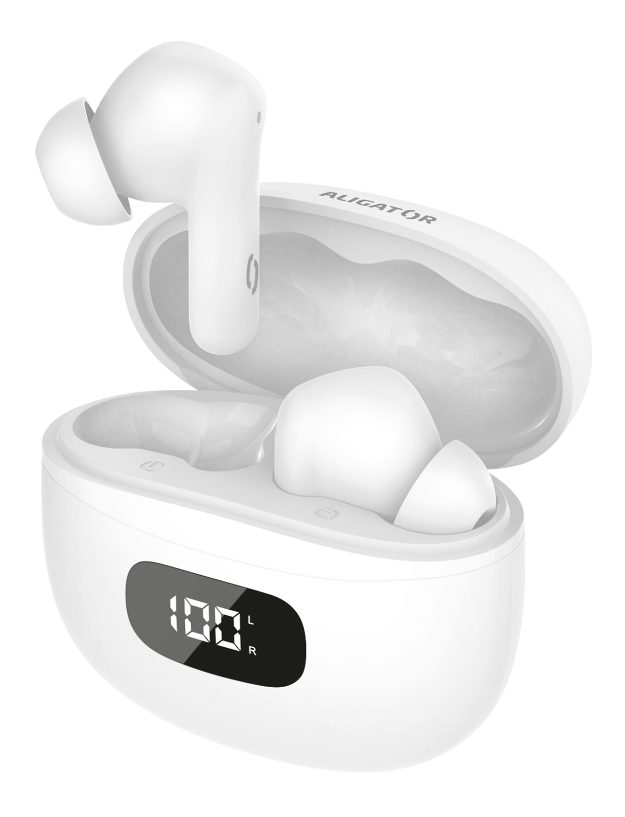 TWS sluchátka Aligator Pods ANC TWS08, bílá