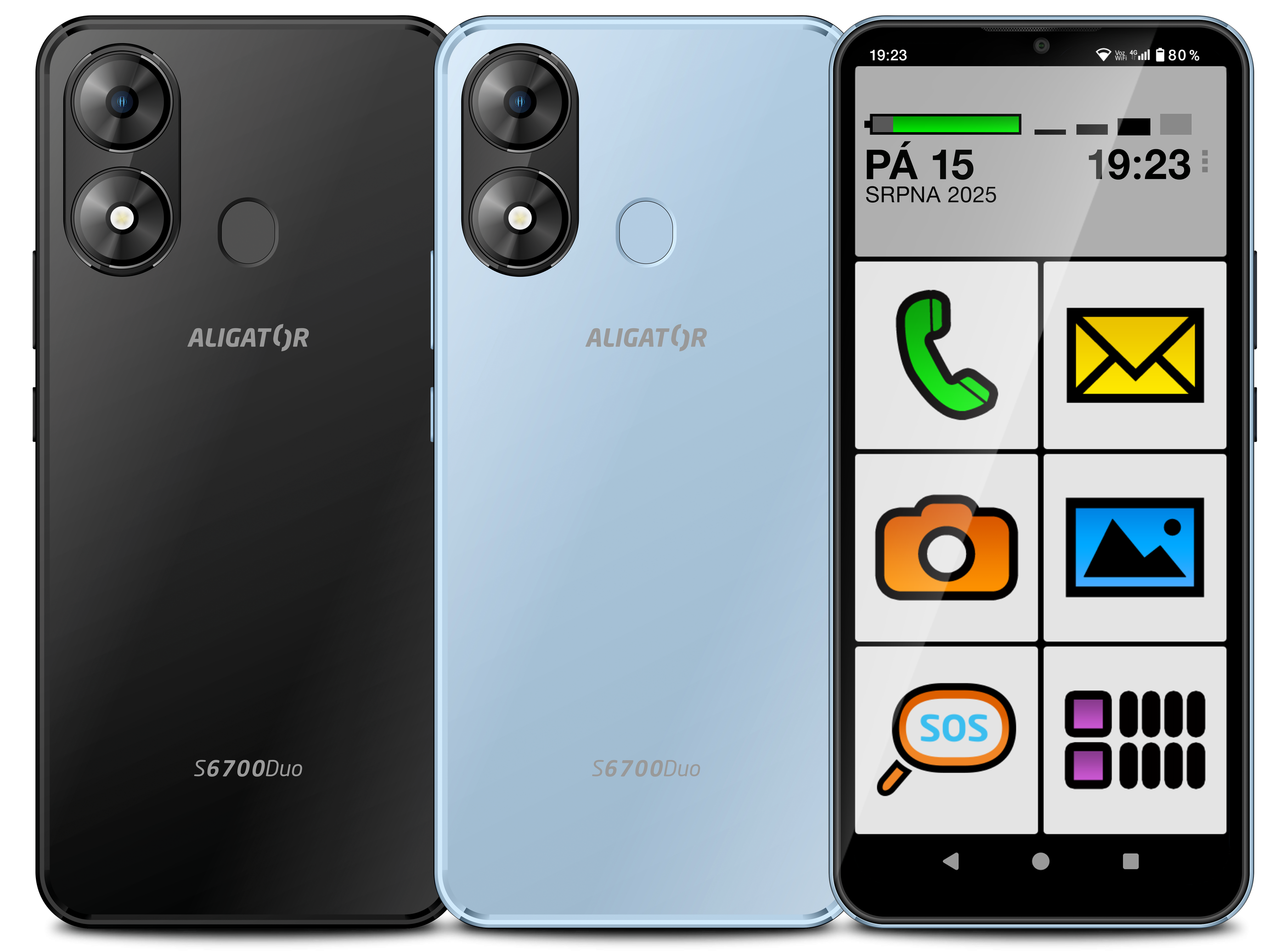 Mobilní telefon ALIGATOR S6700 SENIOR černý