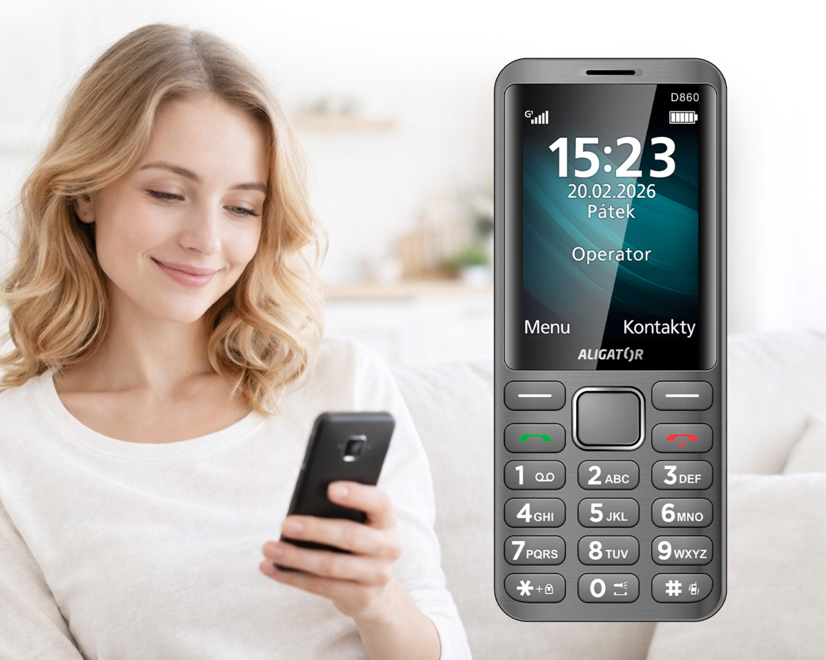 ALIGATOR D860 Dual SIM, titanový