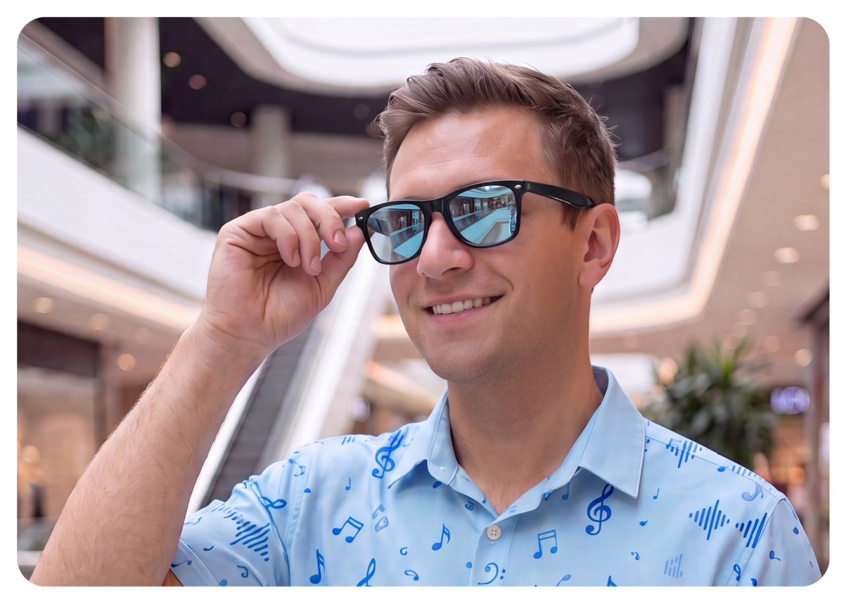 ALIGATOR Music Glasses modré při každodenním nošení