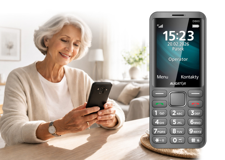 ALIGATOR D860 Dual sim titanový