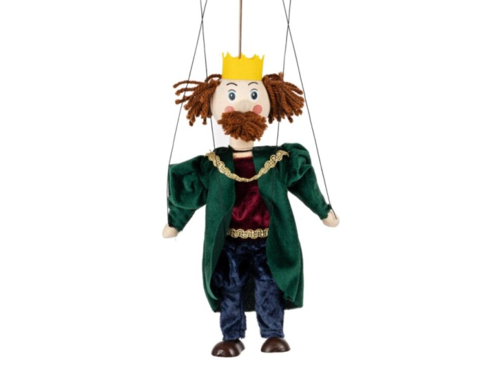 Kráľ 20 cm Dřevěná Marioneta - Moravská Ústredňa Brno