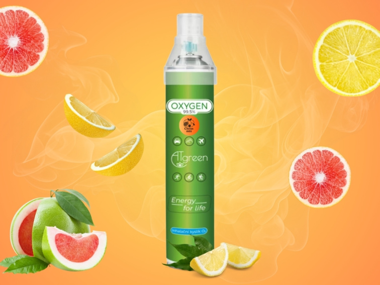Inhalační Kyslík O2 (14L) 1 ks - Citrus mix - DE