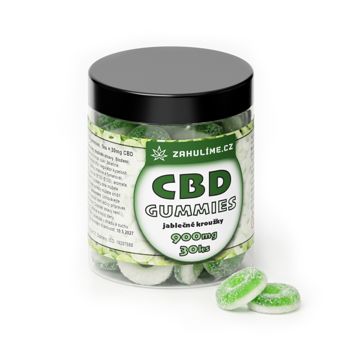 CBD Jablečné Kroužky 30ks (900mg)