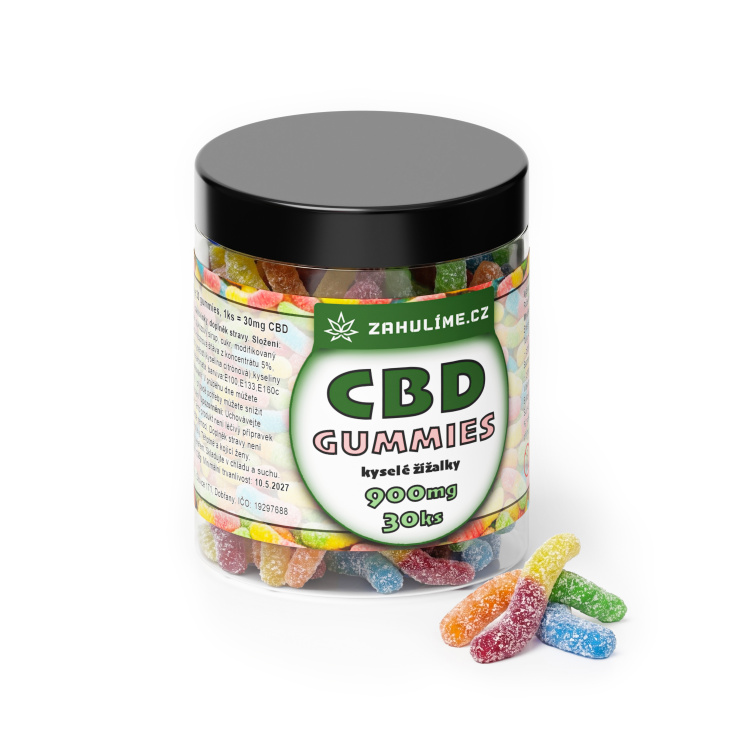 CBD Kyselé Žížalky 30ks (900mg)