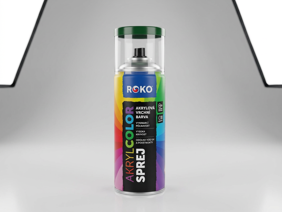 Barva akrylová vrchní Roko AKRYCOLOR Sprej mechová zelená 400 ml
