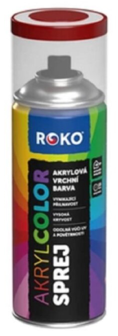 Barva akrylová vrchní Roko AKRYCOLOR Sprej rubínová 400 ml