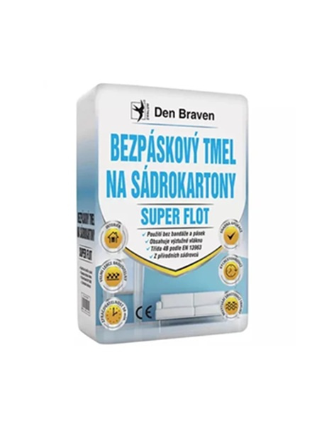 Bezpáskový tmel na sádrokartony Den Braven SUPER FLOT 25 kg