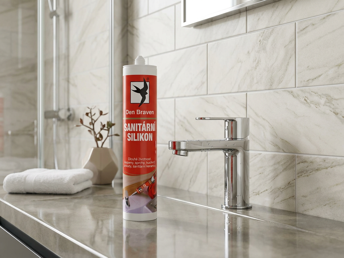 Sanitární silikon stříbrošedý Den Braven 280 ml