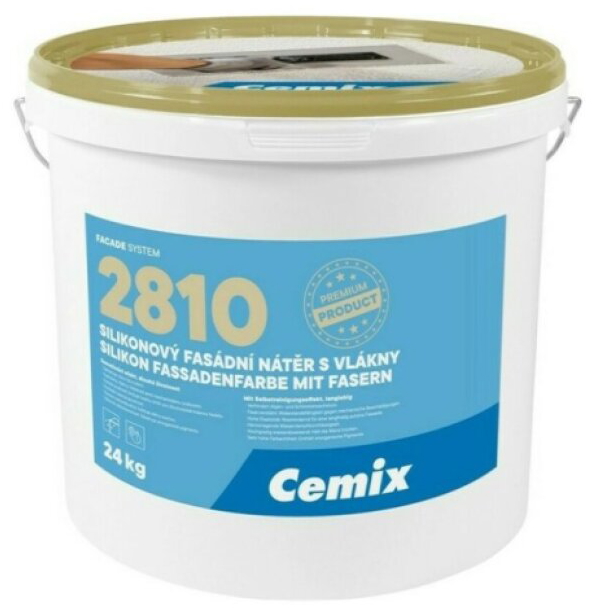 Nátěr fasádní silikonový s vlákny Cemix 2810 - 24kg