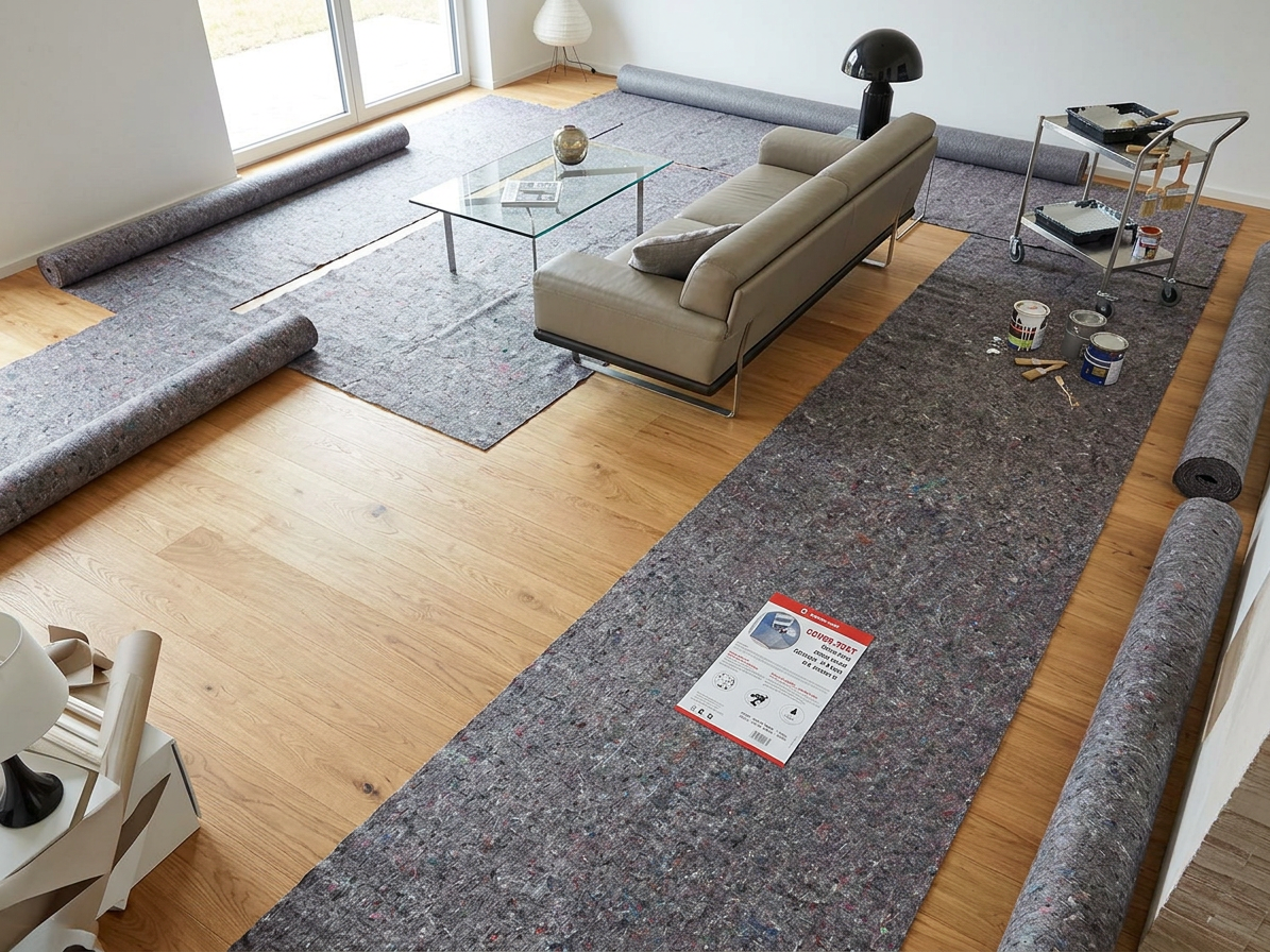 Malířská absorpční textilie s krycí PE vrstvou 1 x 25 m (25 m²/bal.)