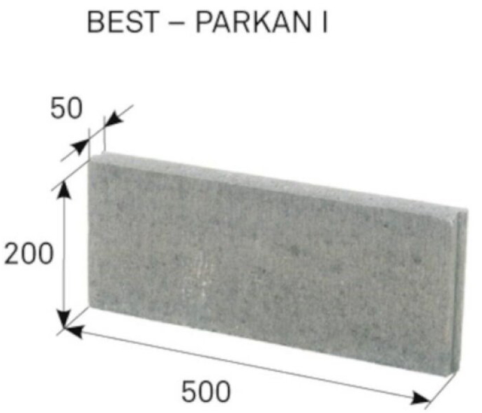 Obrubník betonový BEST Parkan I přírodní 50x500x200 mm