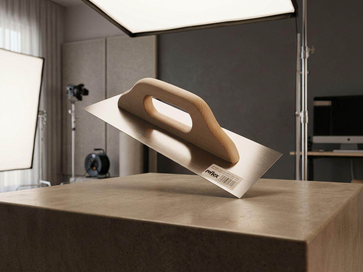 Hladítko nerezové s dřevěnou rukojetí hladké 380 x 130 mm