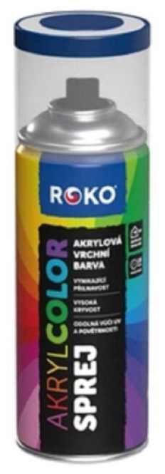 Barva akrylová vrchní Roko AKRYCOLOR Sprej enziánová modrá 400 ml