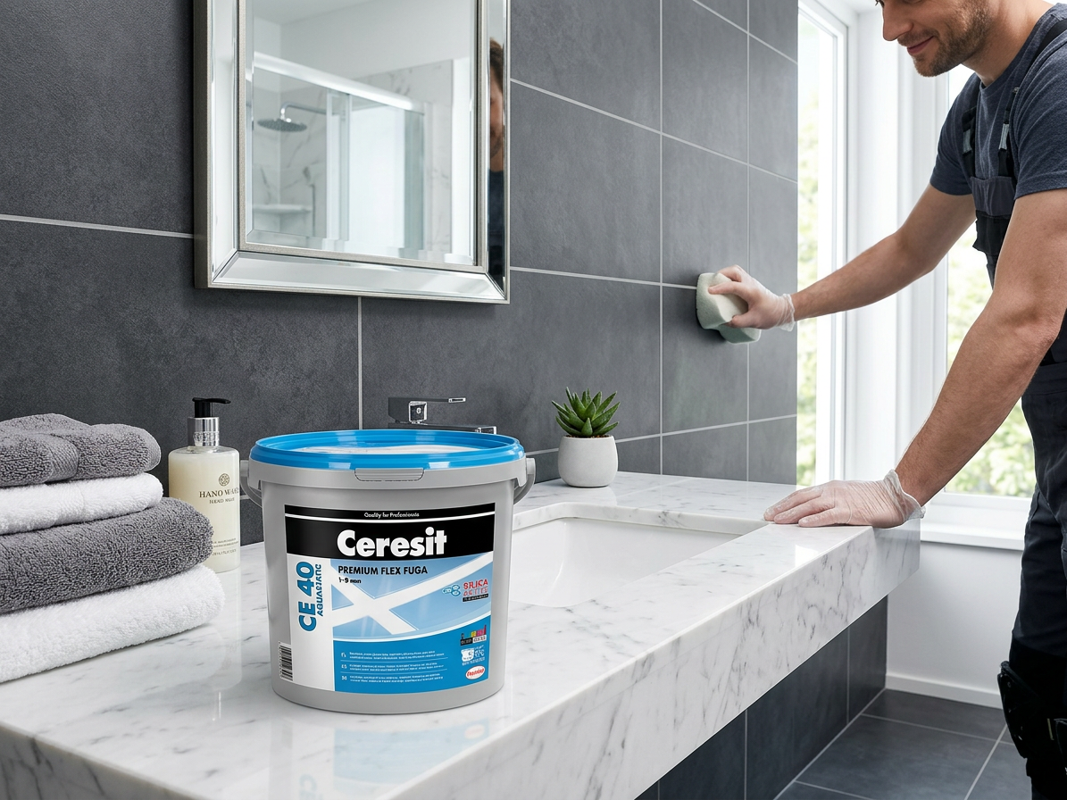 Hmota spárovací Ceresit CE 40 Aquastatic cementově šedá 5 kg